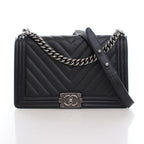 Black Leather Chanel Flap Bag