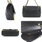 Black Leather Chanel Shoulder Bag