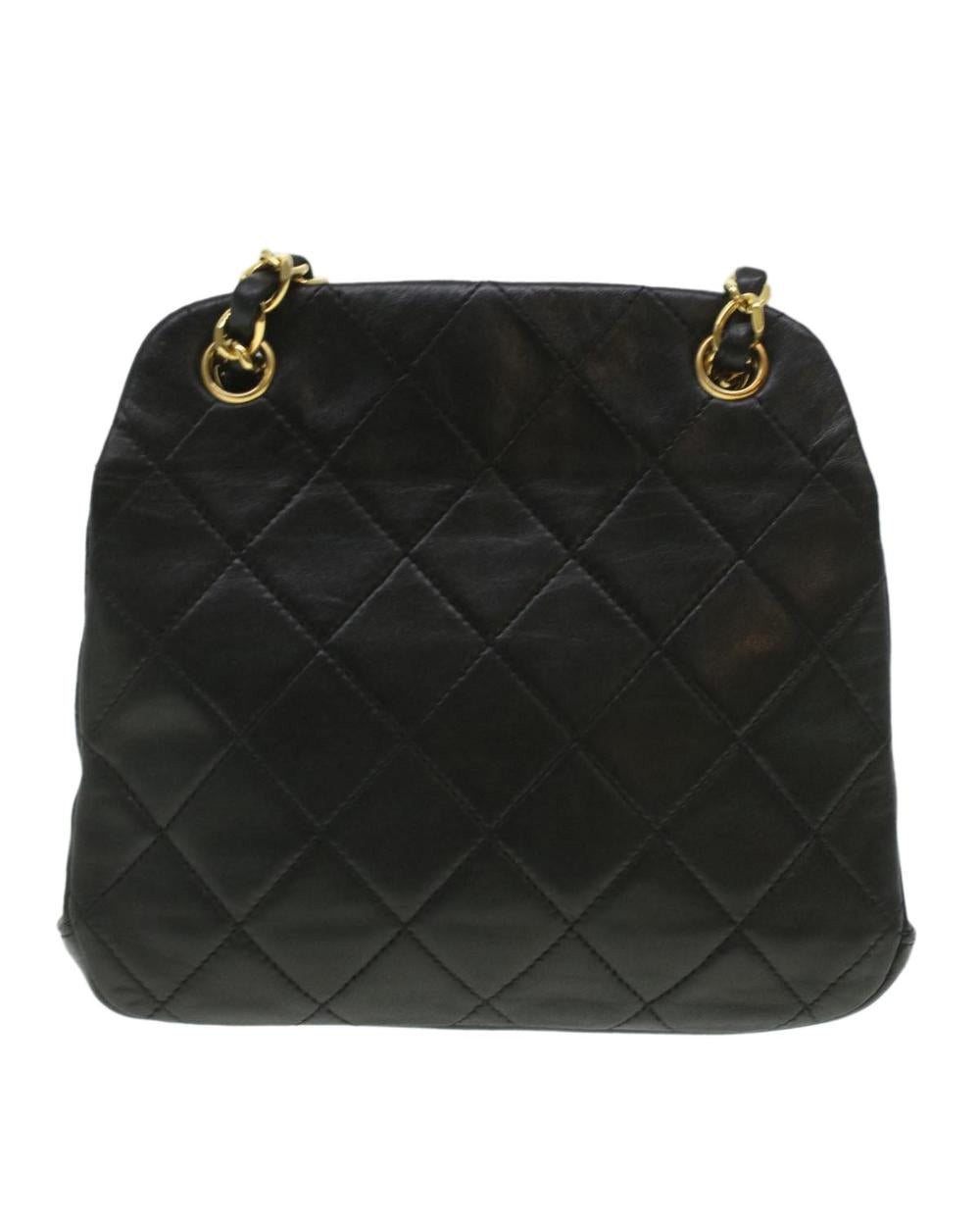Black Leather Chanel Shoulder Bag