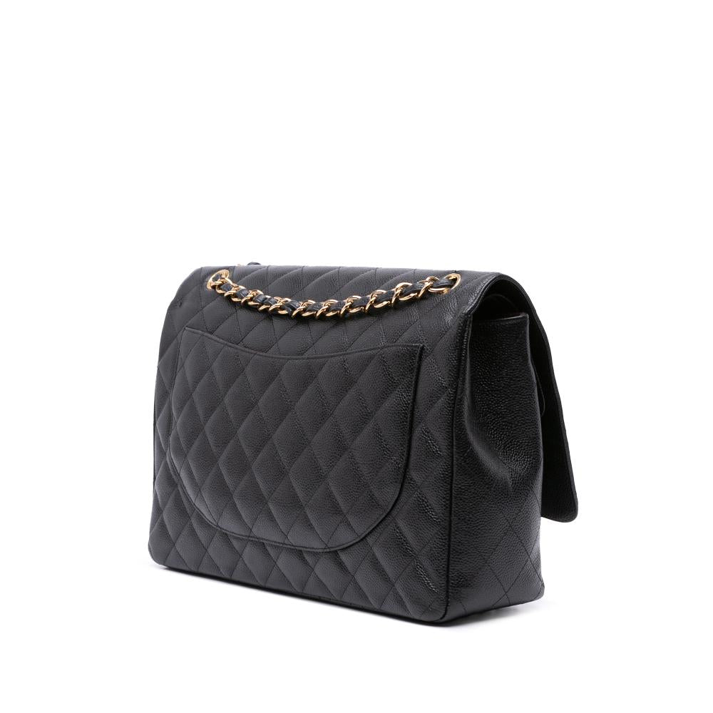 Black Leather Chanel Flap Bag