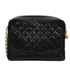 Black Leather Chanel Shoulder Bag