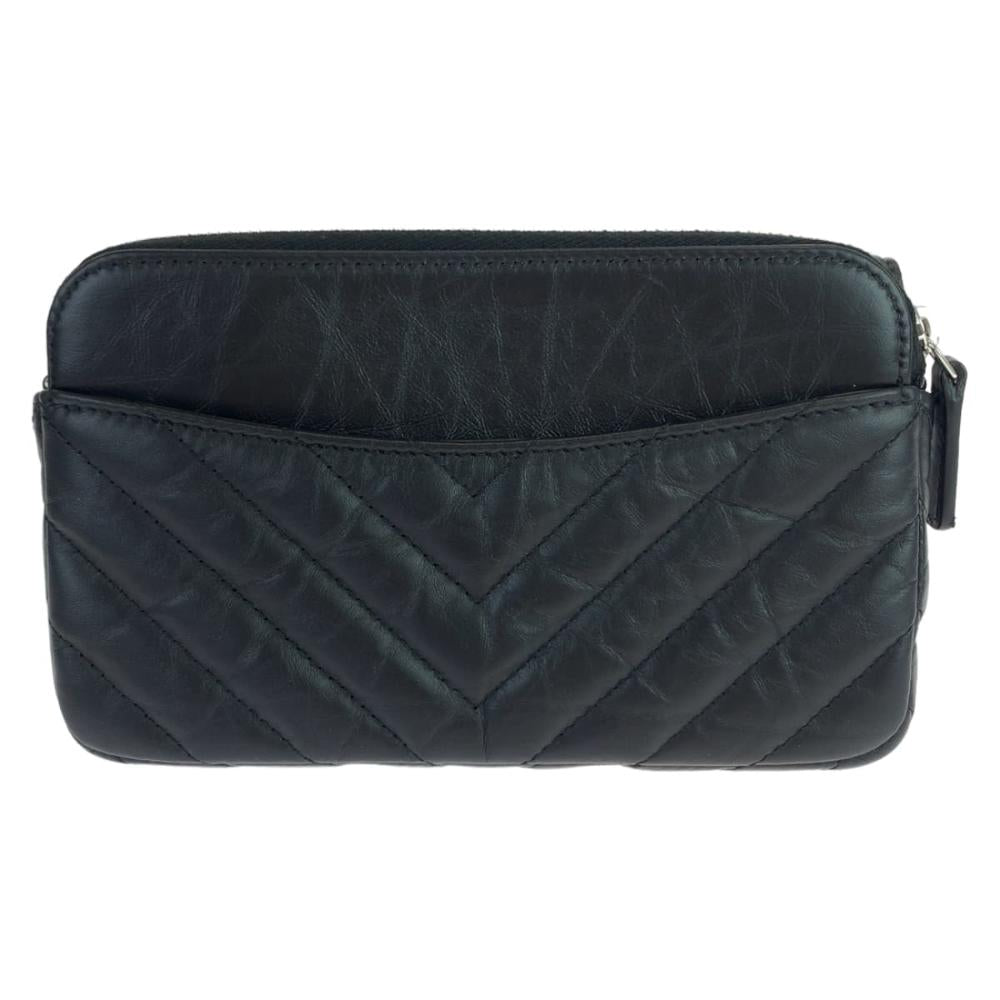 Black Leather Chanel Wallet On Chain