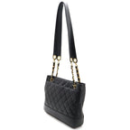 Black Leather Chanel Shoulder Bag