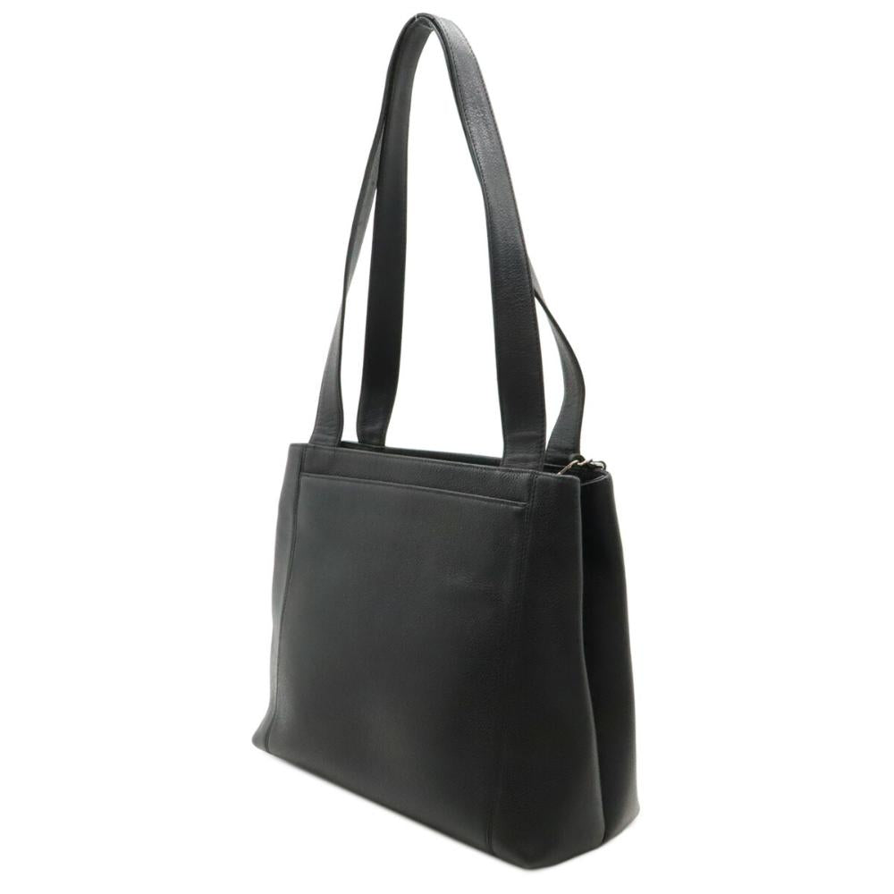 Black Leather Chanel Shoulder Bag