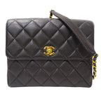 Black Leather Chanel Shoulder Bag