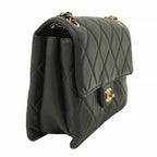 Black Leather Chanel Shoulder Bag