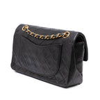 Black Leather Chanel Flap Bag