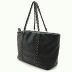 Black Leather Chanel Shoulder Bag