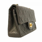 Black Leather Chanel Flap Bag