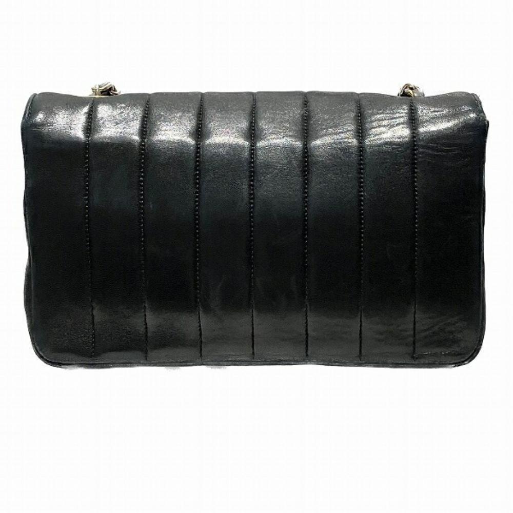 Black Leather Chanel Shoulder Bag