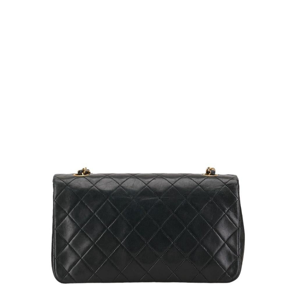 Black Leather Chanel Shoulder Bag