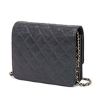 Black Leather Chanel Wallet On Chain