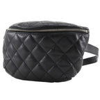 Black Leather Chanel Belt Bag