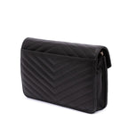 Black Leather Chanel Wallet On Chain