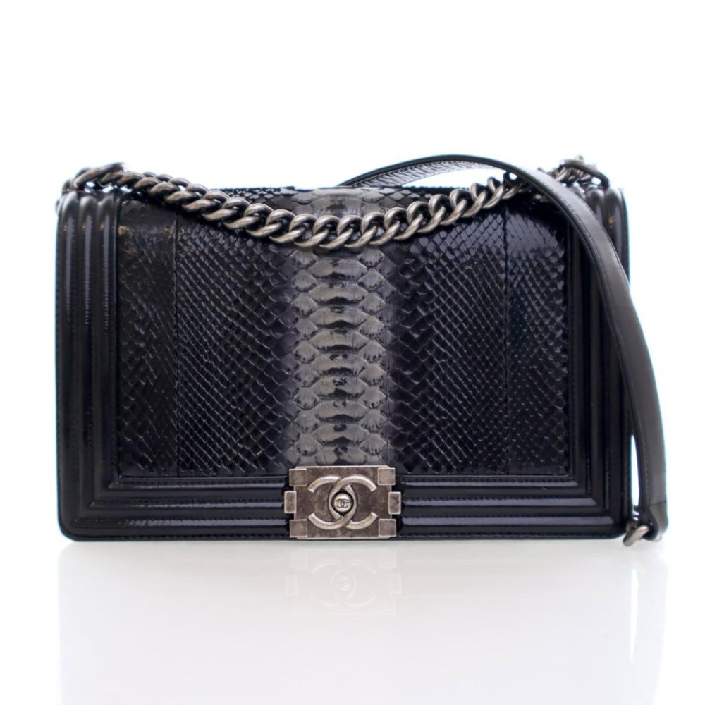 Black Leather Chanel Flap Bag