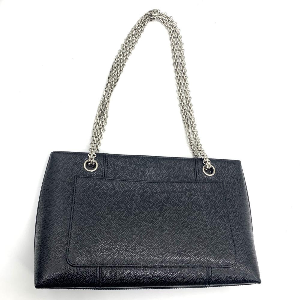 Black Leather Chanel Shoulder Bag