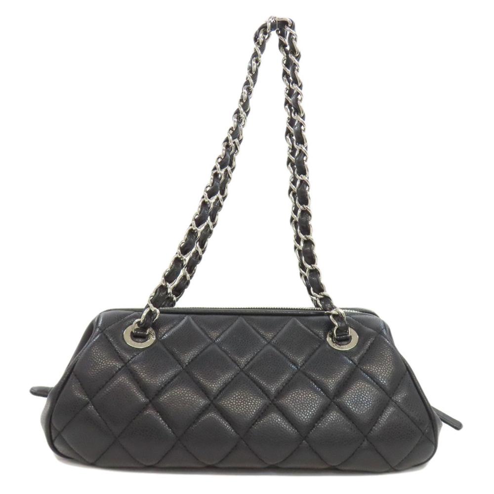 Black Leather Chanel Shoulder Bag