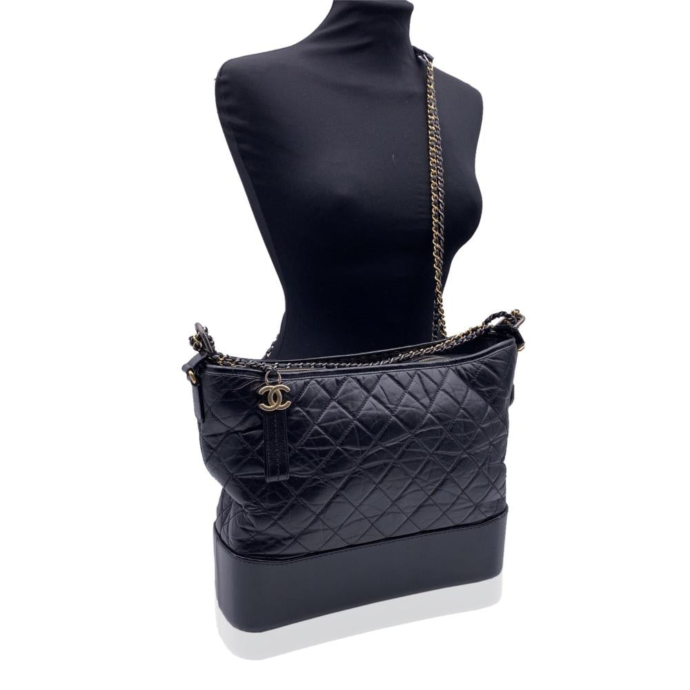 Black Leather Chanel Crossbody Bag