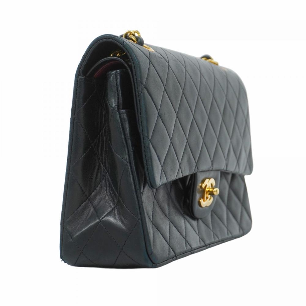 Black Leather Chanel Flap Bag