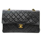 Black Leather Chanel Shoulder Bag