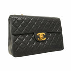 Black Leather Chanel Shoulder Bag