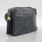 Black Leather Chanel Shoulder Bag