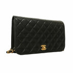 Black Leather Chanel Shoulder Bag
