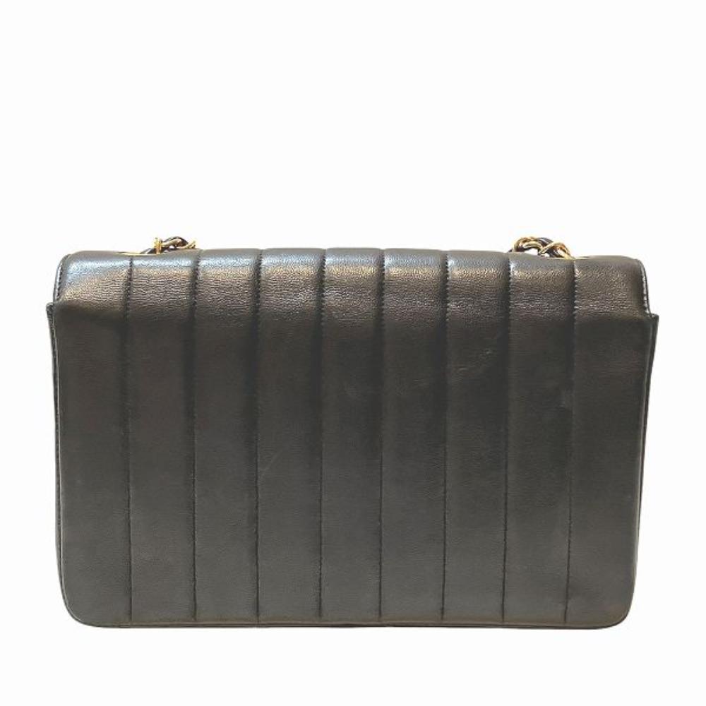 Black Leather Chanel Shoulder Bag