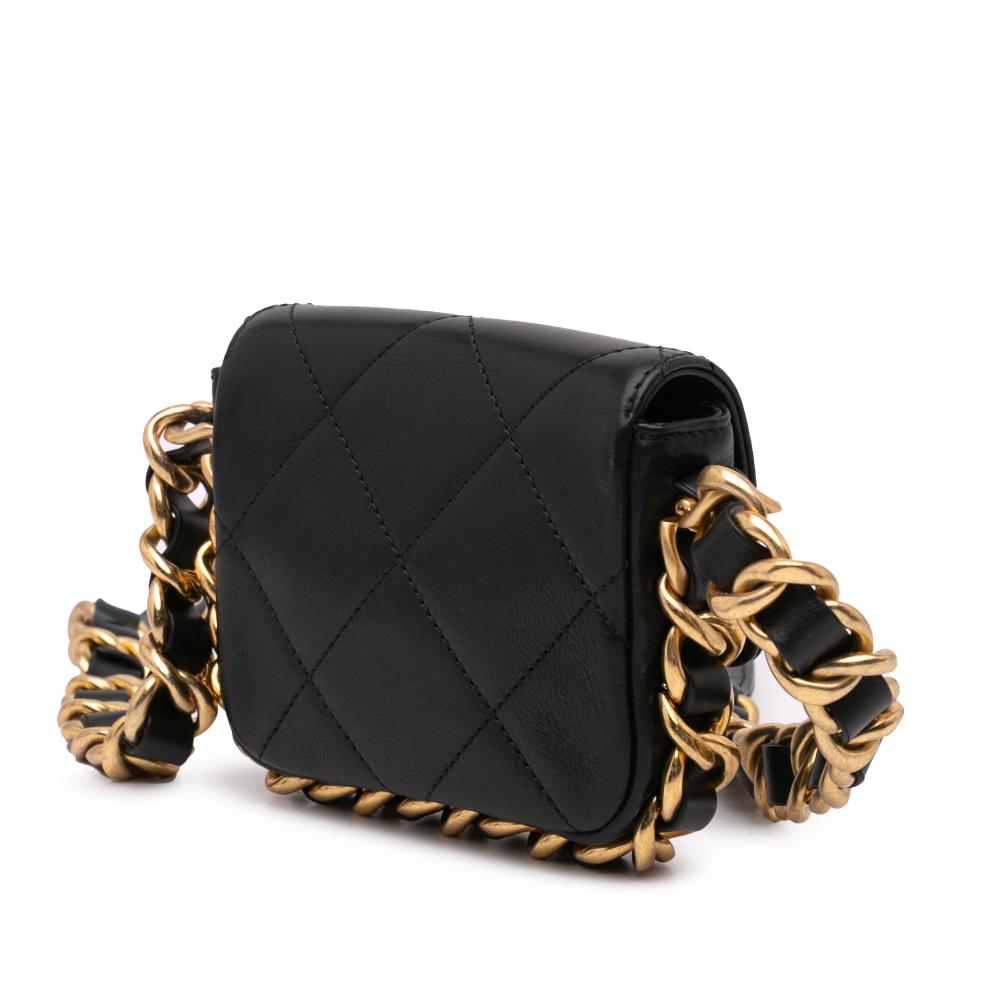 Black Leather Chanel Flap Bag