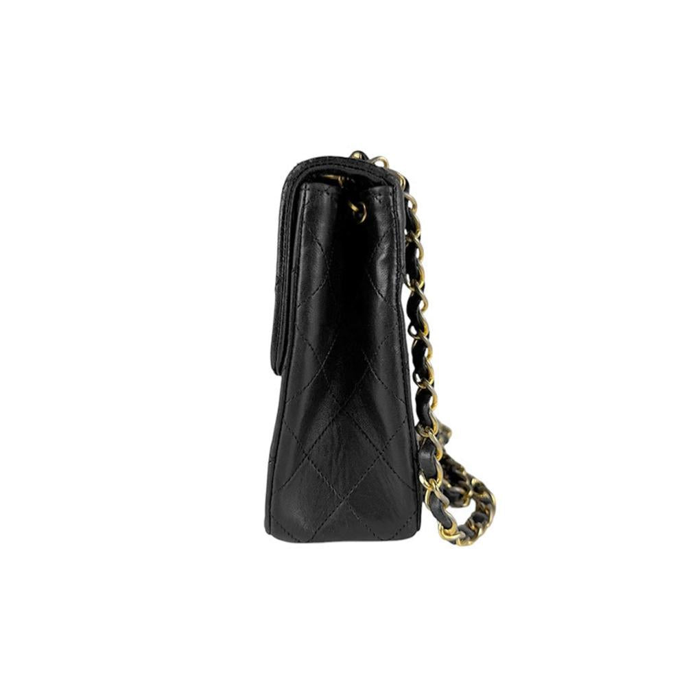 Black Leather Chanel Shoulder Bag