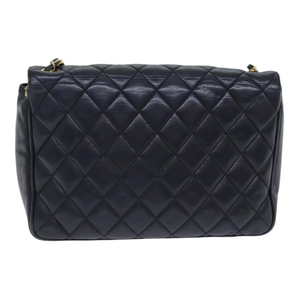 Black Leather Chanel Shoulder Bag