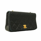 Black Leather Chanel Shoulder Bag