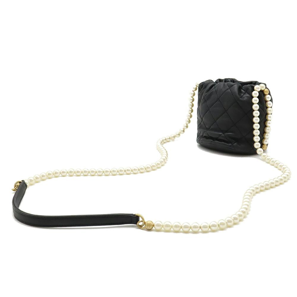Black Leather Chanel Shoulder Bag
