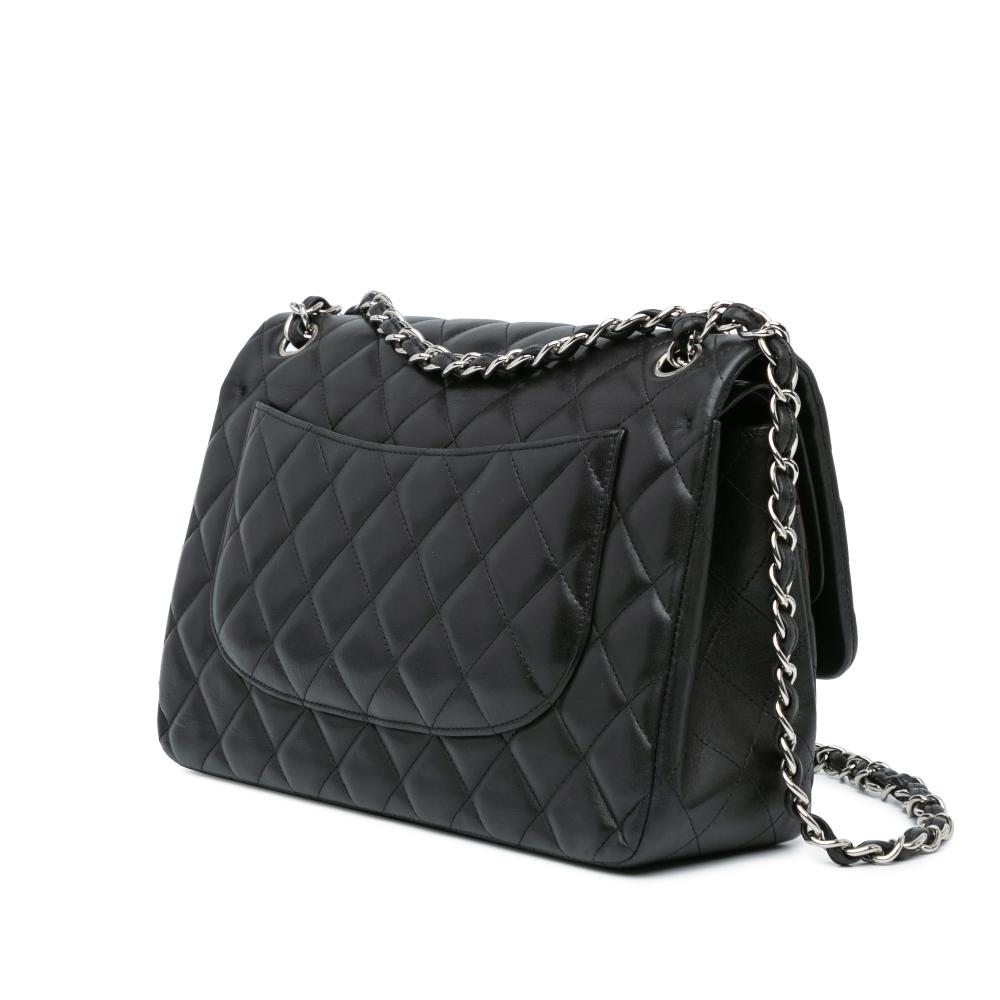 Black Leather Chanel Shoulder Bag