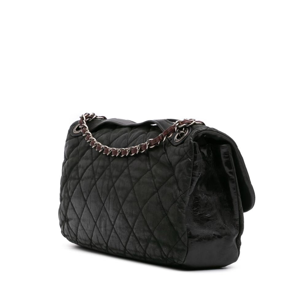Black Leather Chanel Flap Bag