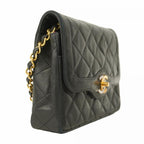 Black Leather Chanel Shoulder Bag