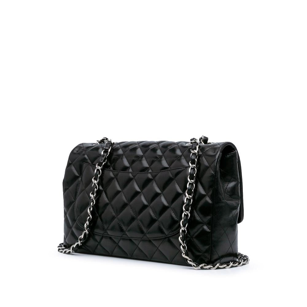Black Leather Chanel Flap Bag