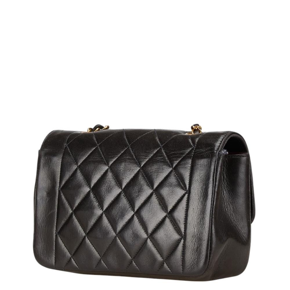Black Leather Chanel Crossbody Bag