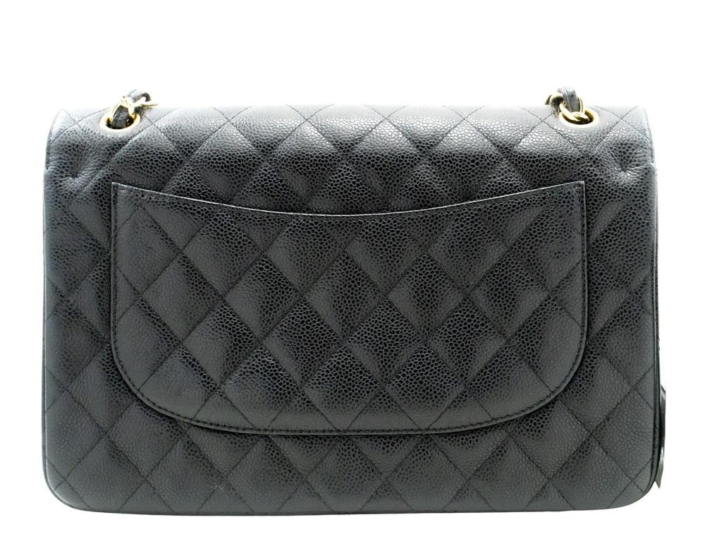Black Leather Chanel Shoulder Bag