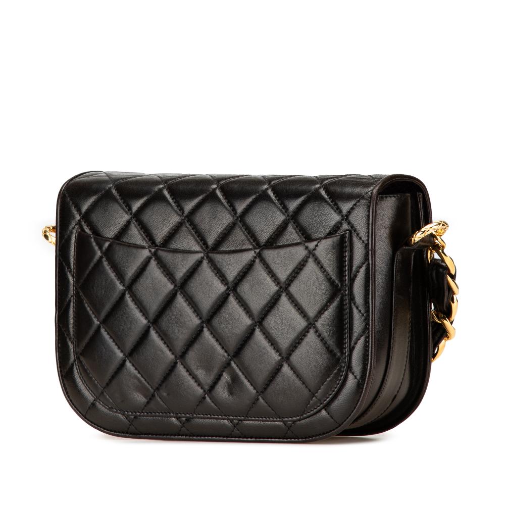 Black Leather Chanel Flap Bag
