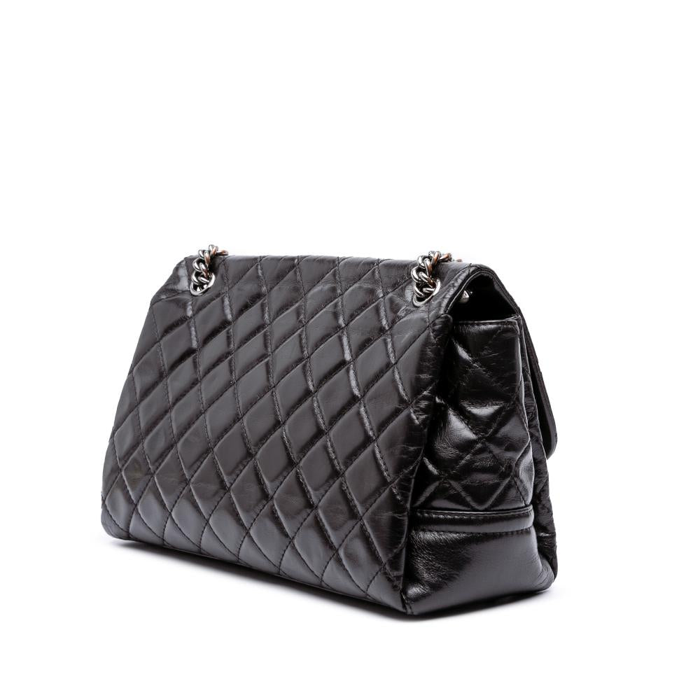 Black Leather Chanel Flap Bag