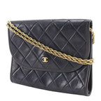 Black Leather Chanel Shoulder Bag