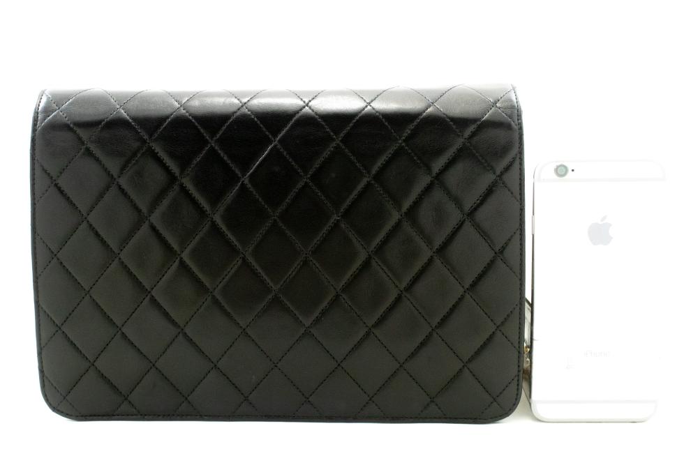 Black Leather Chanel Crossbody Bag