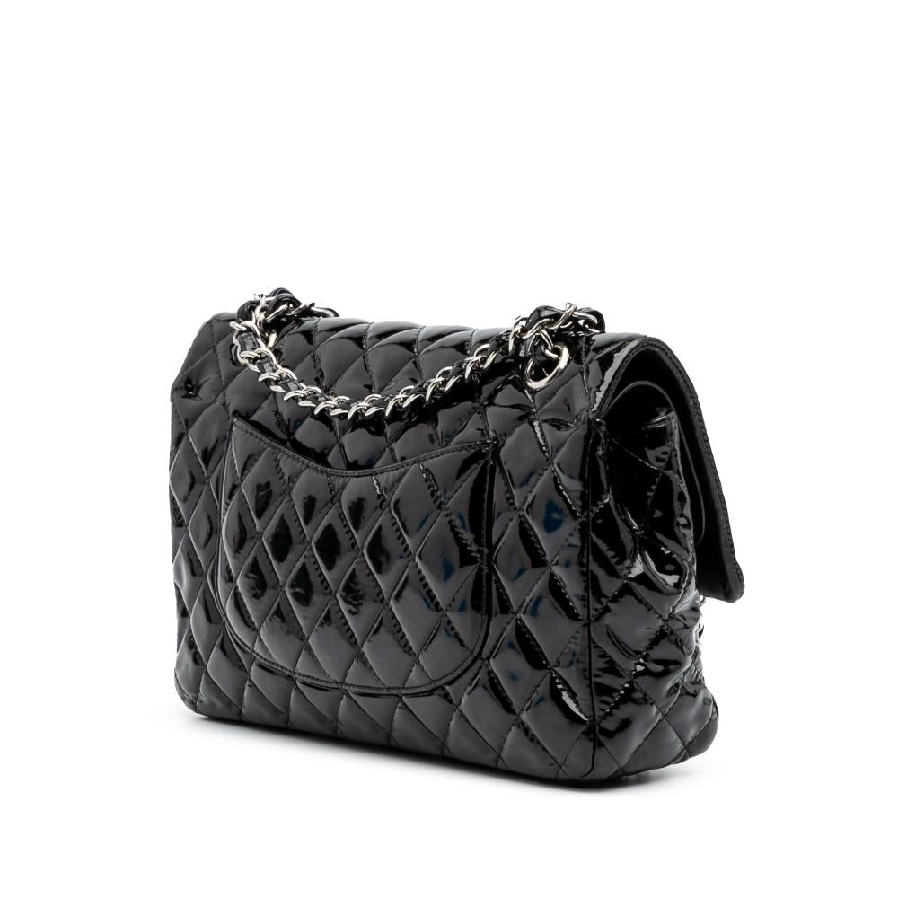 Black Leather Chanel Flap Bag