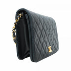 Black Leather Chanel Shoulder Bag