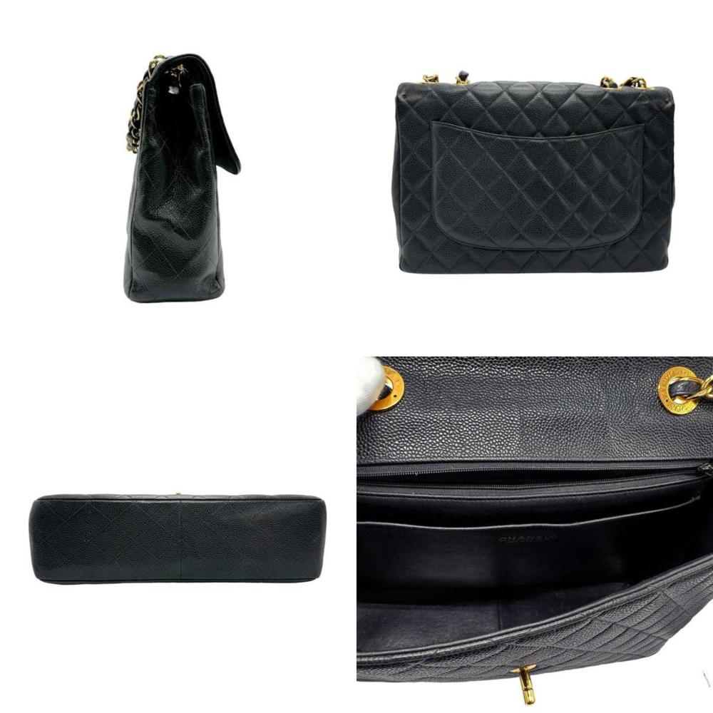 Black Leather Chanel Shoulder Bag