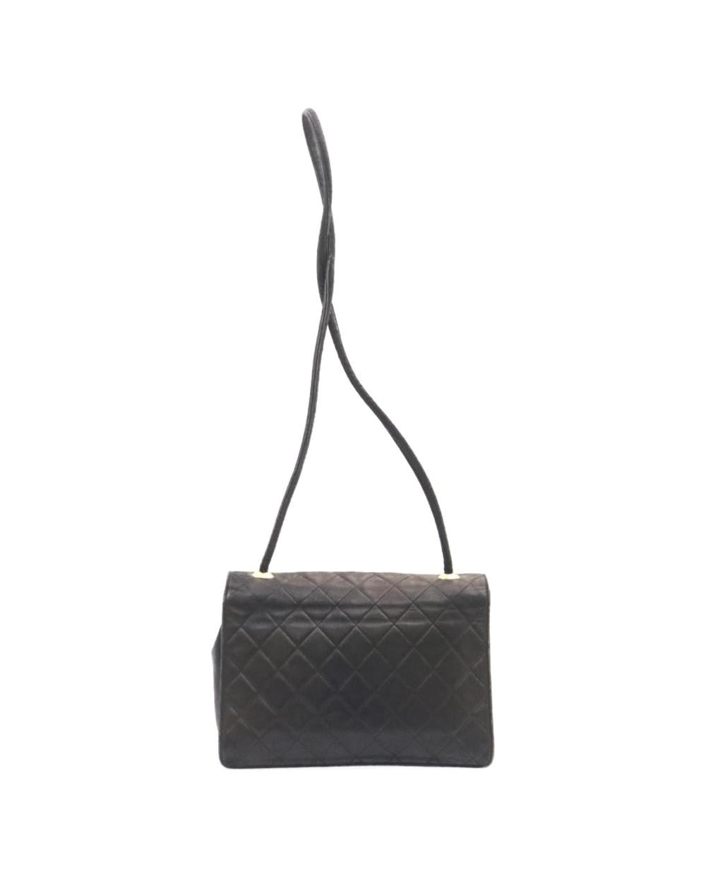 Black Leather Chanel Shoulder Bag