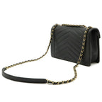 Black Leather Chanel Shoulder Bag