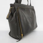 Black Leather Chanel Shoulder Bag