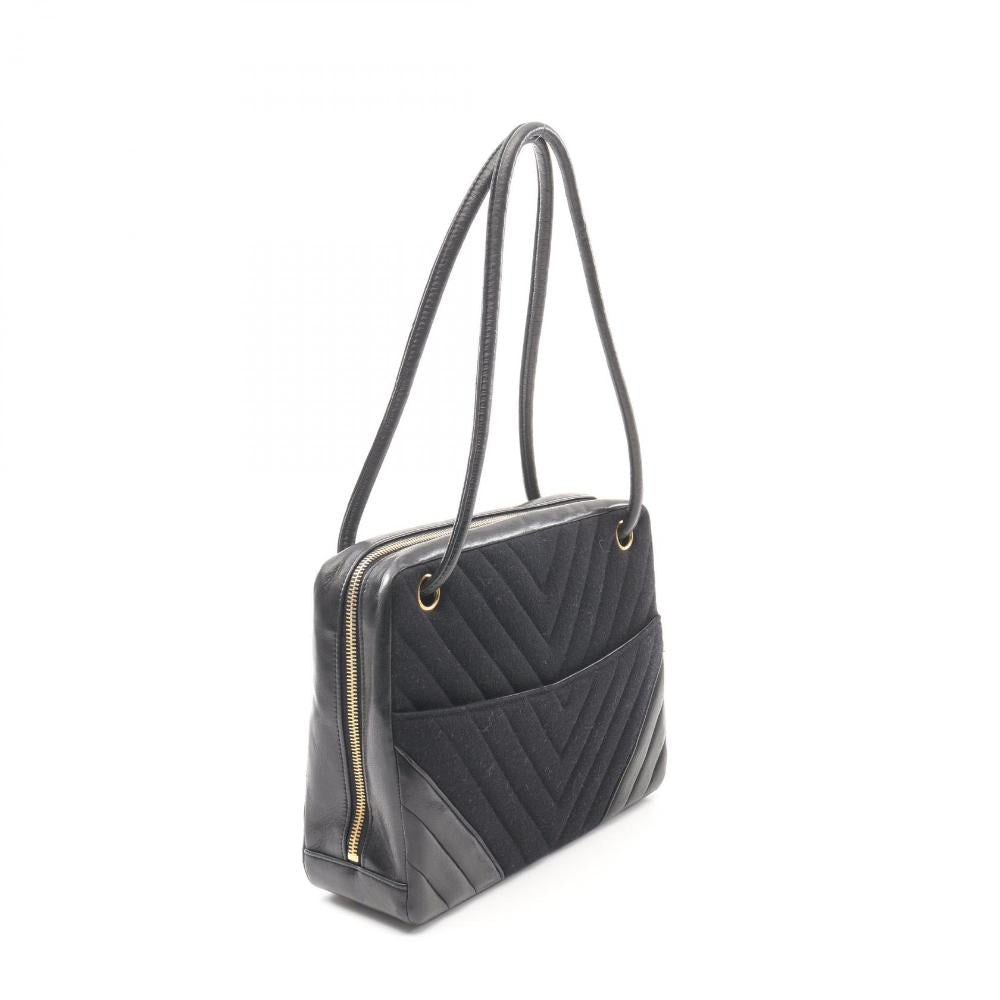 Black Leather Chanel Travel Bag